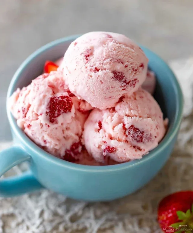 Homemade Strawberry Ice Cream