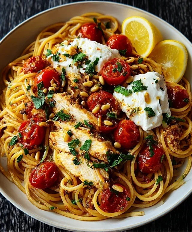 Chicken Spaghetti with Burrata