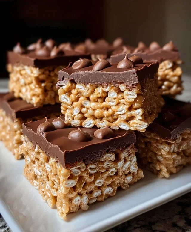 Chocolate Peanut Butter Rice Krispie Squares