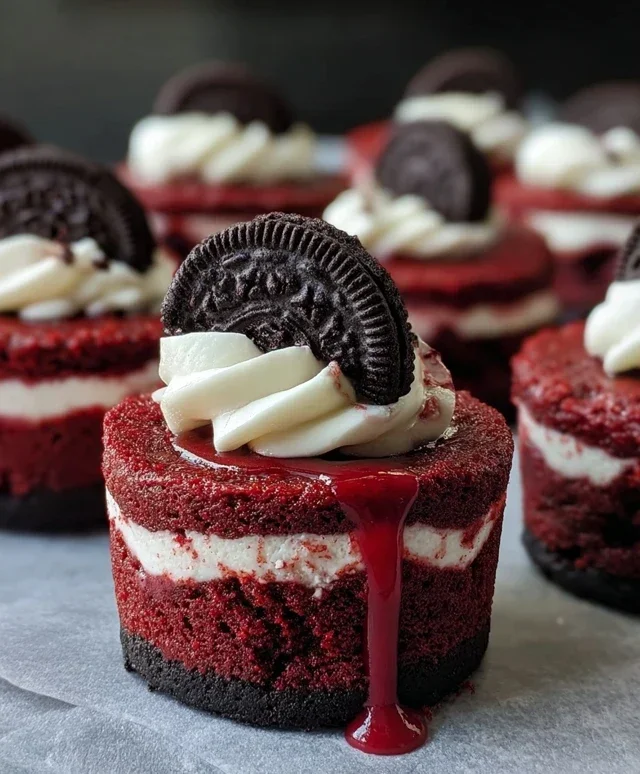 Mini Red Velvet Oreo Cheesecakes