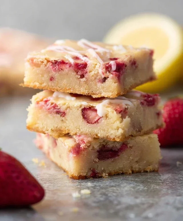 Strawberry Lemon Blondies