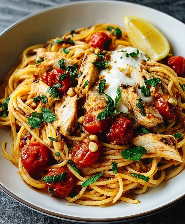 Chicken Spaghetti with Burrata