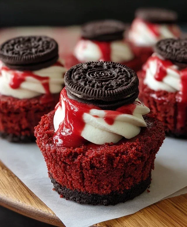 Mini Red Velvet Oreo Cheesecakes