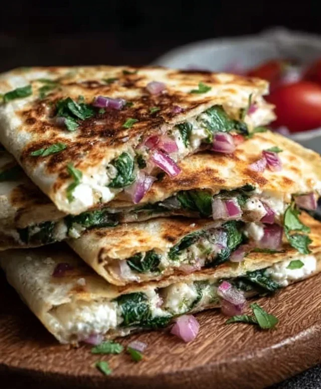 Spinach and Feta Quesadillas