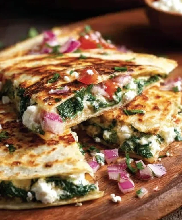Spinach and Feta Quesadillas