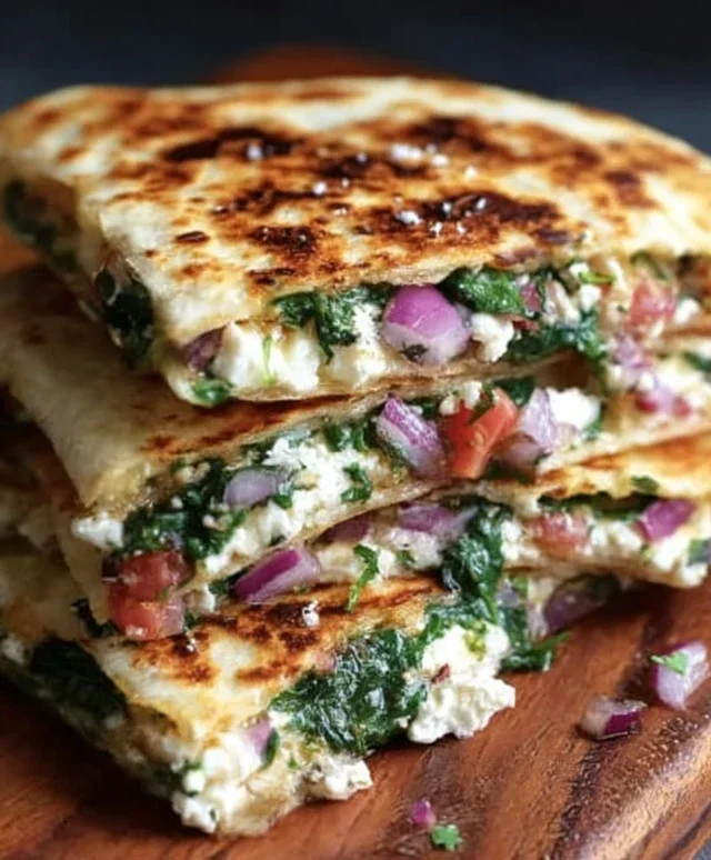 Spinach and Feta Quesadillas