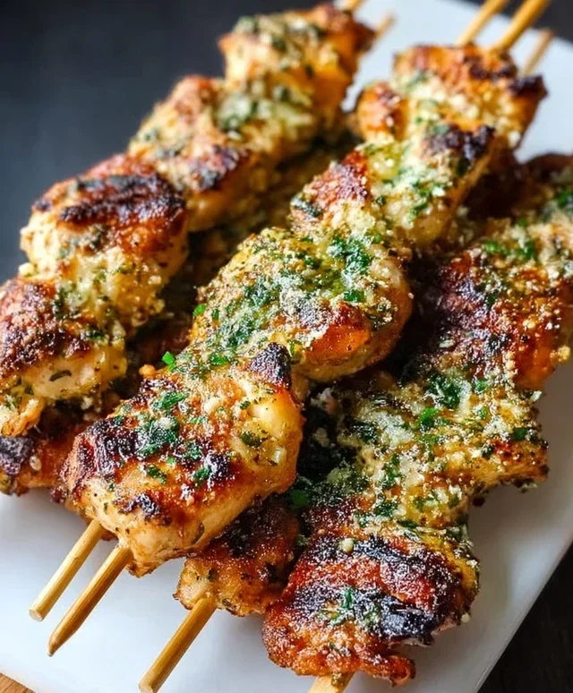 Ranch Garlic Parmesan Chicken Skewers