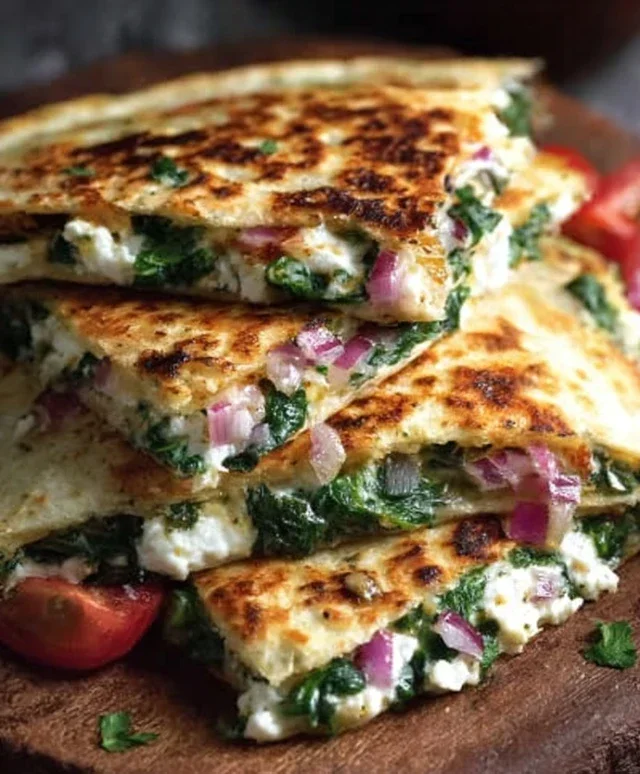 Spinach and Feta Quesadillas