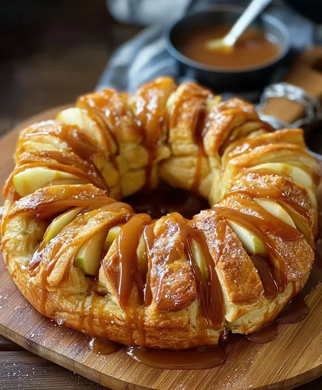 Caramel Apple Cream Cheese Crescent Ring