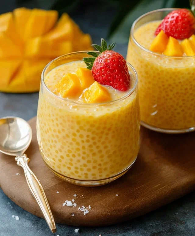 Mango Tapioca Pudding (Mango Sago)