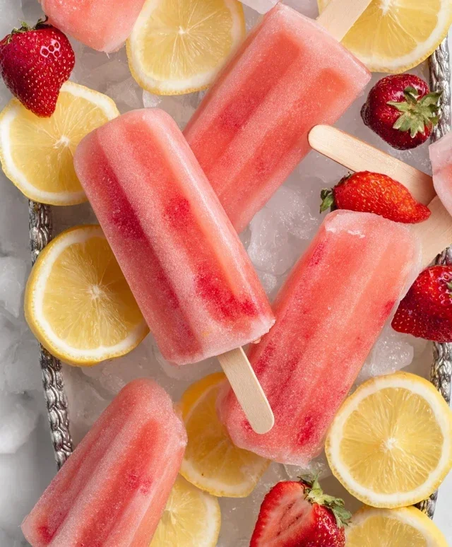 Strawberry Lemonade Popsicles