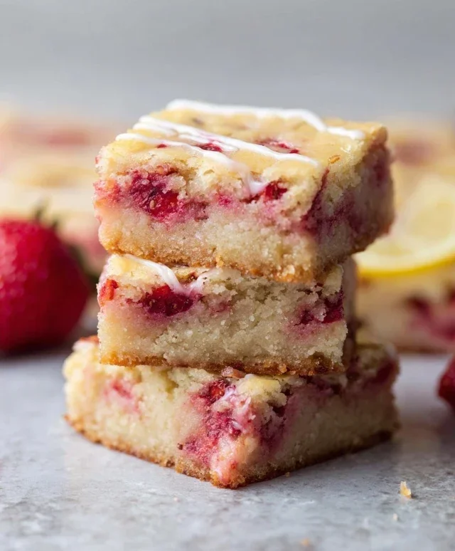 Strawberry Lemon Blondies