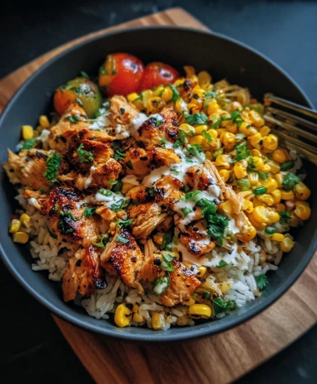 Street Corn Chicken Rice Bowl