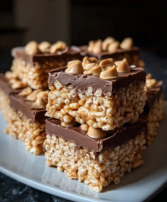 Chocolate Peanut Butter Rice Krispie Squares