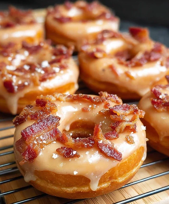 Maple Beef Beef Bacon Doughnuts