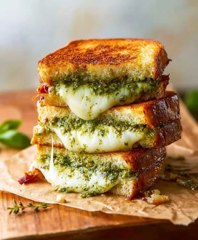 Sourdough Pesto Grilled Cheese