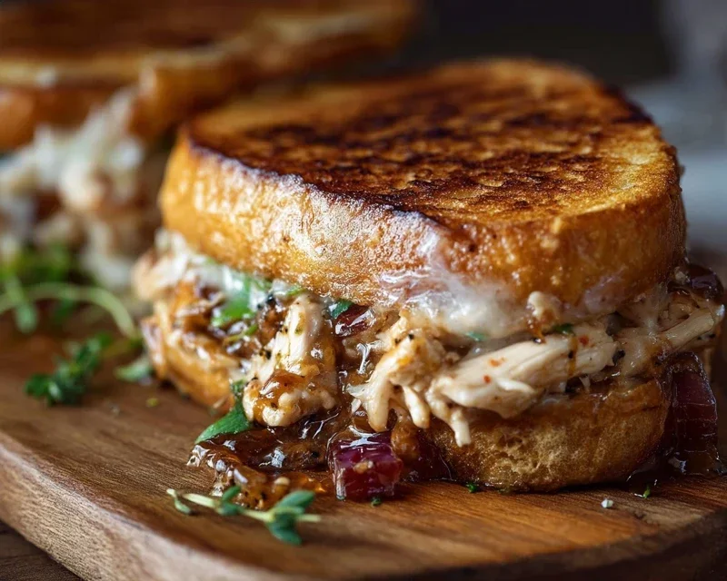 BBQ Chicken Grilled Cheese Sandwich