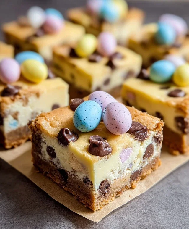 Mini Egg Cheesecake Cookie Bars