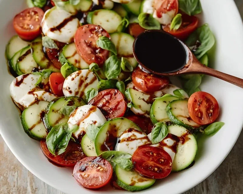 Fresh Cucumber Caprese Salad