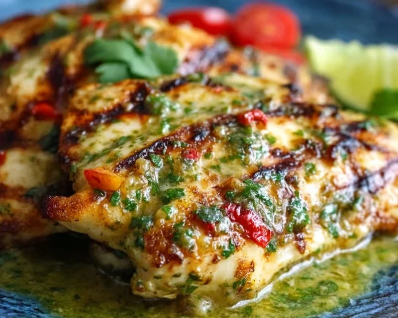 Grilled Salsa Verde Chicken with Pepper Jack