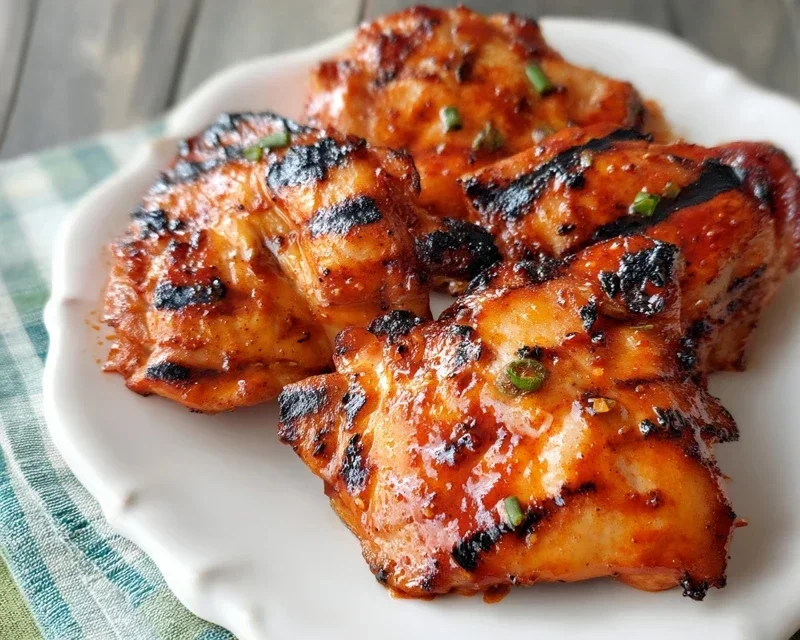 Grilled Honey Buffalo Chicken Thighs