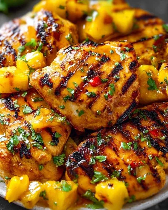 Grilled Mango Pineapple Chicken