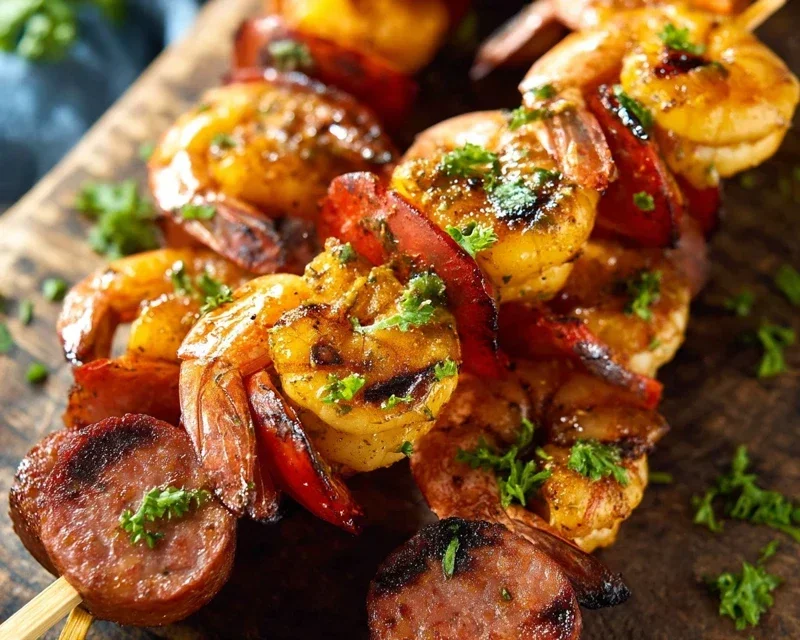 Sausage and Shrimp Kabobs