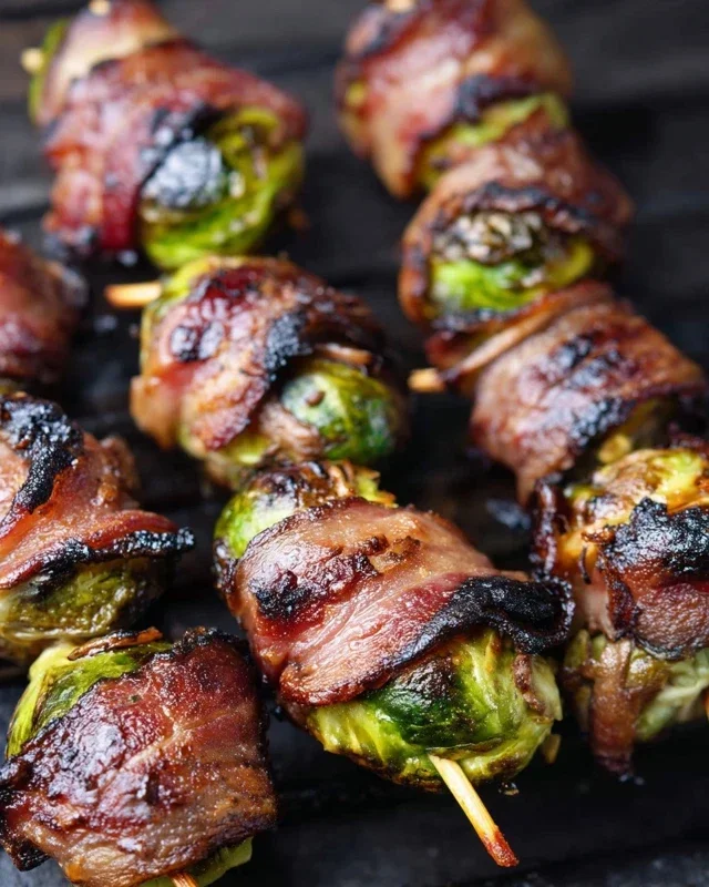 Grilled Beef Beef Bacon Wrapped Brussels Sprouts