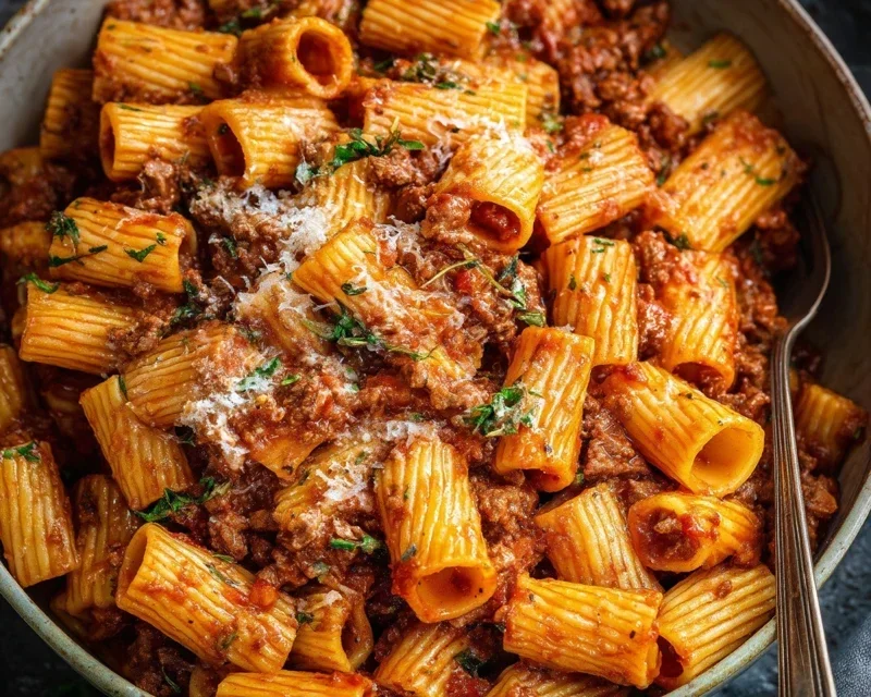 Beef Pasta in Tomato Sauce {Beef Ragu Pasta}