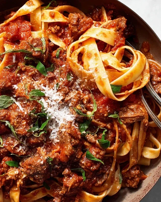 Beef Pasta in Tomato Sauce {Beef Ragu Pasta}
