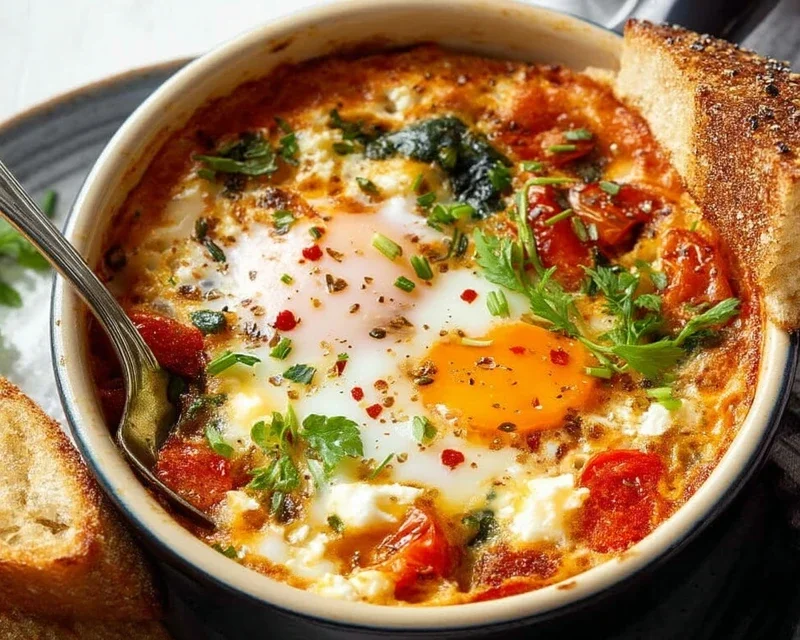 Baked Feta Eggs