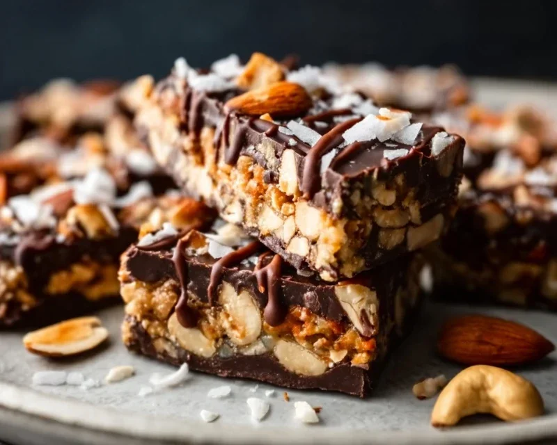 Dark Chocolate and Sea Salt Nut Bars