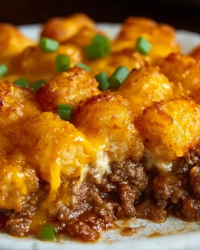 Tater Tot Casserole with Ground Beef