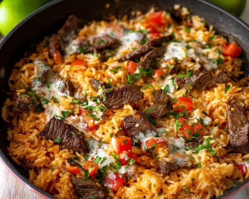 Steak Queso Rice A Flavorful Recipe