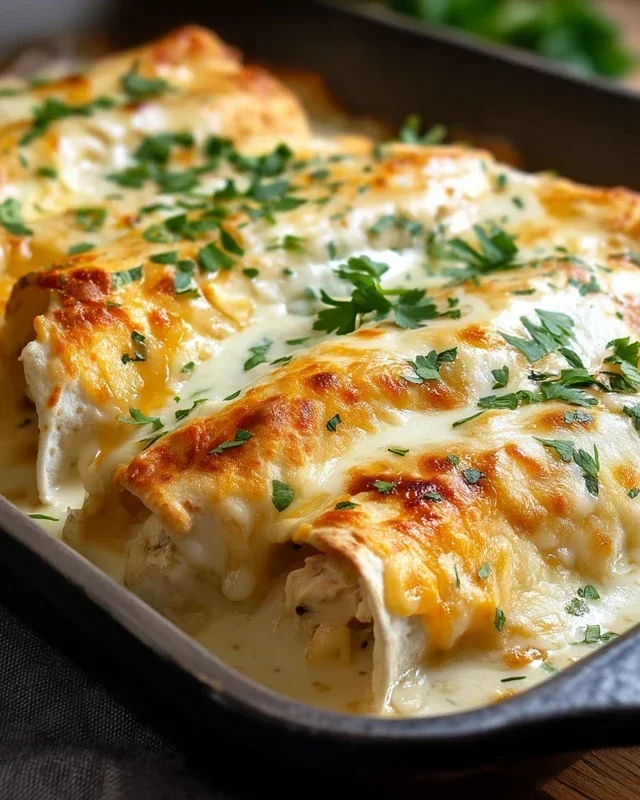 Creamy White Chicken Enchiladas