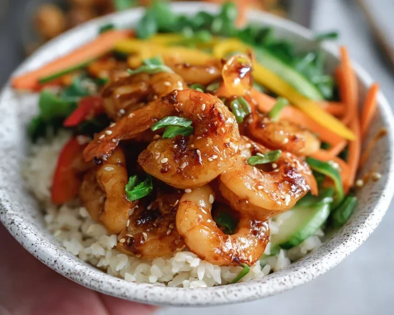 Honey Garlic Shrimp Bowls