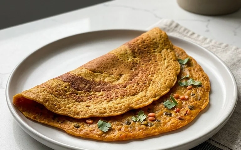 Masoor Dal Chilla | Savory Red Lentil Pancakes