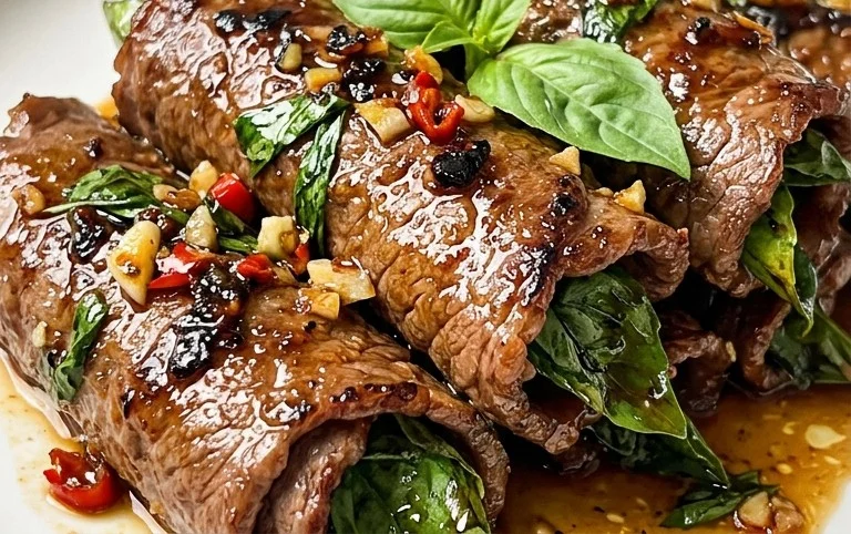 Thai Basil Beef Rolls