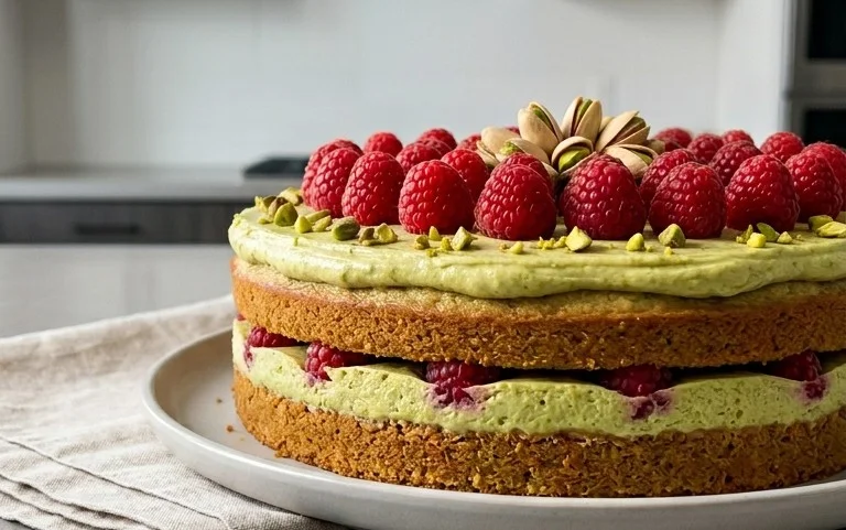 Pistachio Raspberry Cake