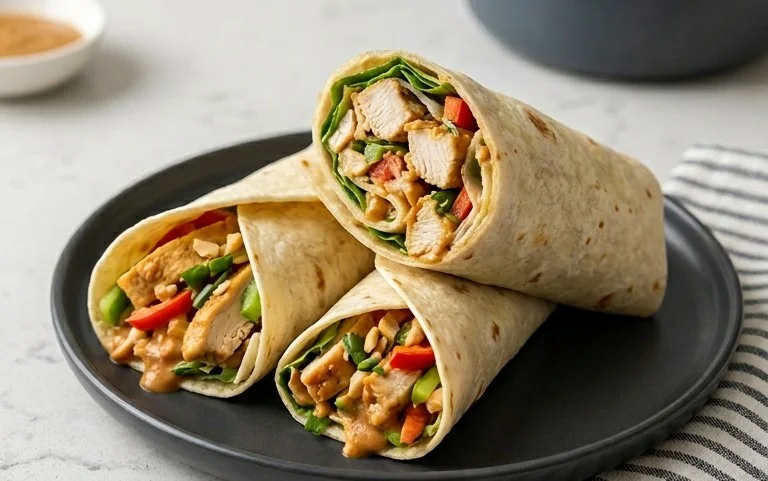 Thai Peanut Chicken Wraps