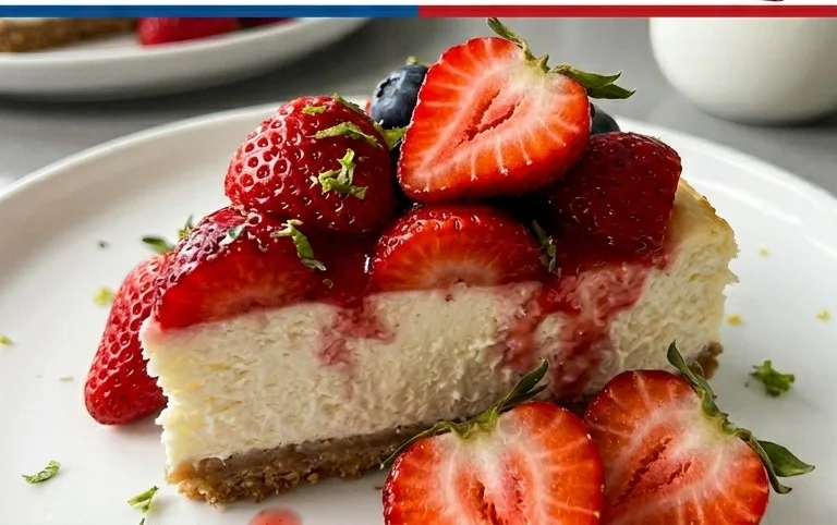 Red, White, and Blue Cheesecake Strawberries