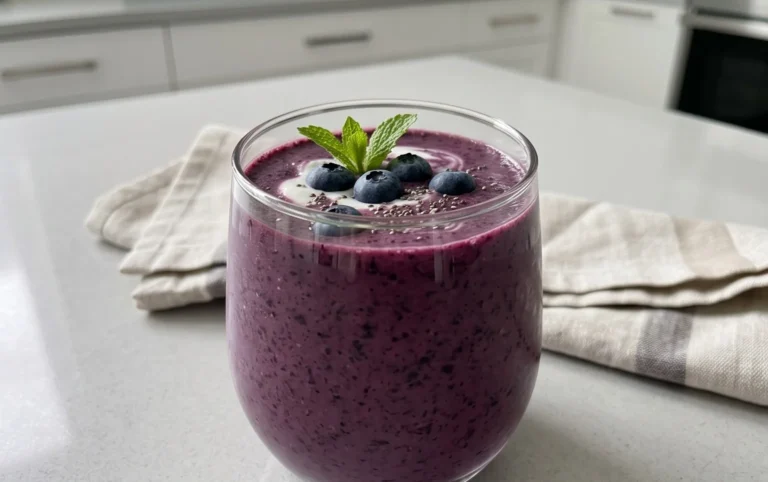 Blueberry Avocado Smoothie With Lemon & Yogurt