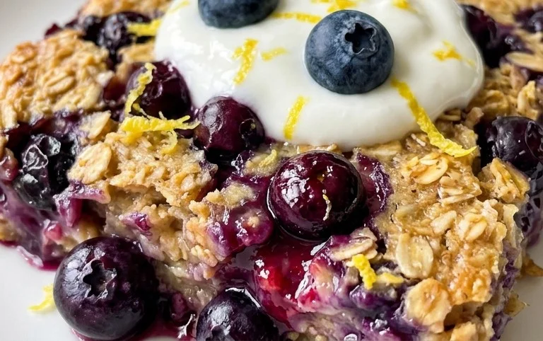 Lemon Blueberry Baked Oats