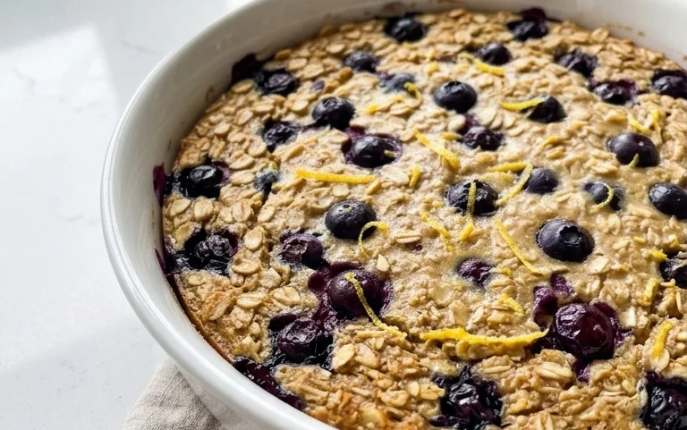 Lemon Blueberry Baked Oats