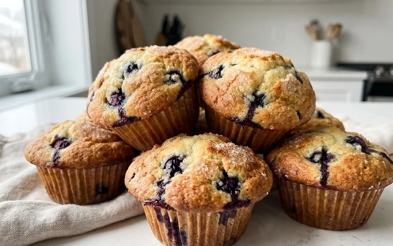 Sour Cream Blueberry Muffins