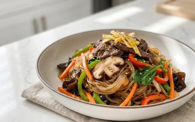Japchae (Korean Glass Noodle Stir Fry)
