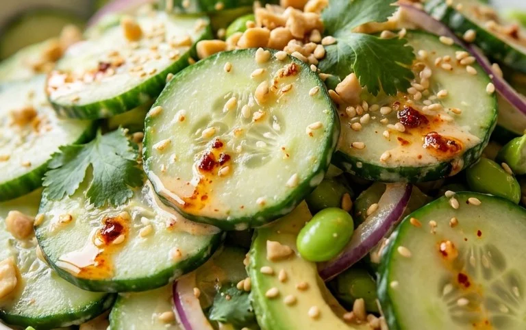 Creamy Asian Cucumber Salad Bowl