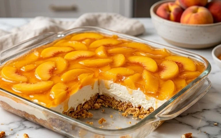 Peach Pretzel Salad Dessert