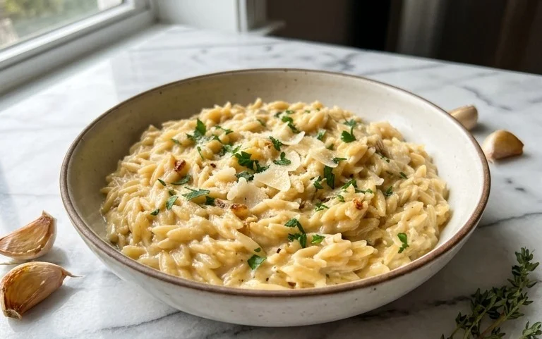Creamy Garlic Parmesan Orzo
