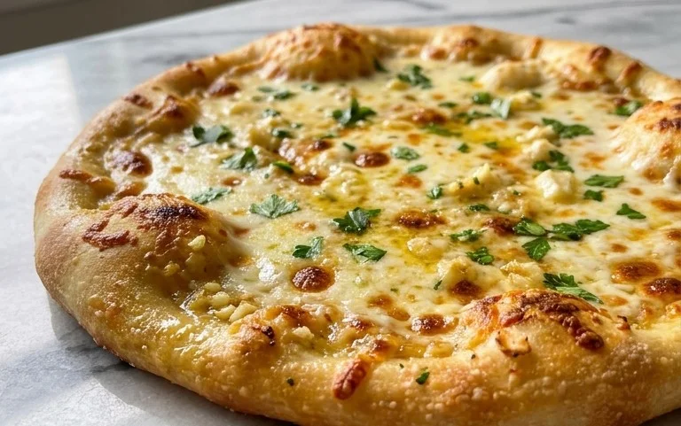 buttery garlic pizza